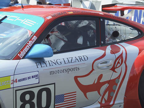 Det velkendte design på Flying Lizard Motorsport's porsche er kendt af alle sportscar fans.
(Foto: Claude Foubert - Endurance-Info.com)
